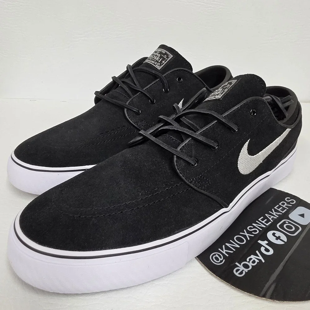 Nike SB Stefan Janoski+ Black Suede Skate ShoesFD6757- 001 Men's Size 10.5